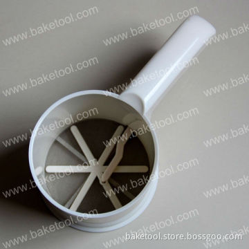 Plastic cup sharp press flour sieve